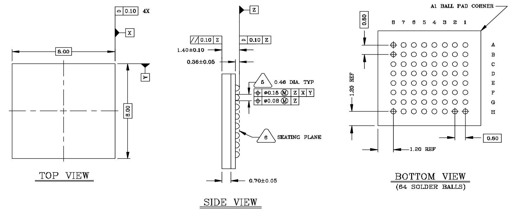 BCM5221KPB Packaging Dimensions