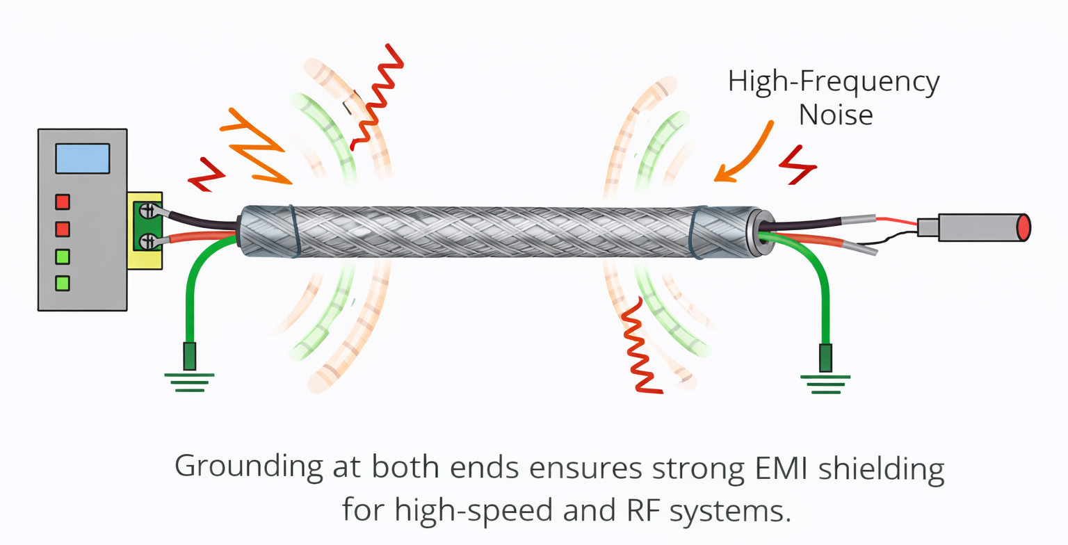 High-Frequency Shield Grounding Method