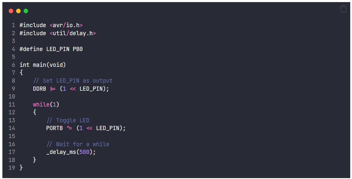 Microcontroller Code Example