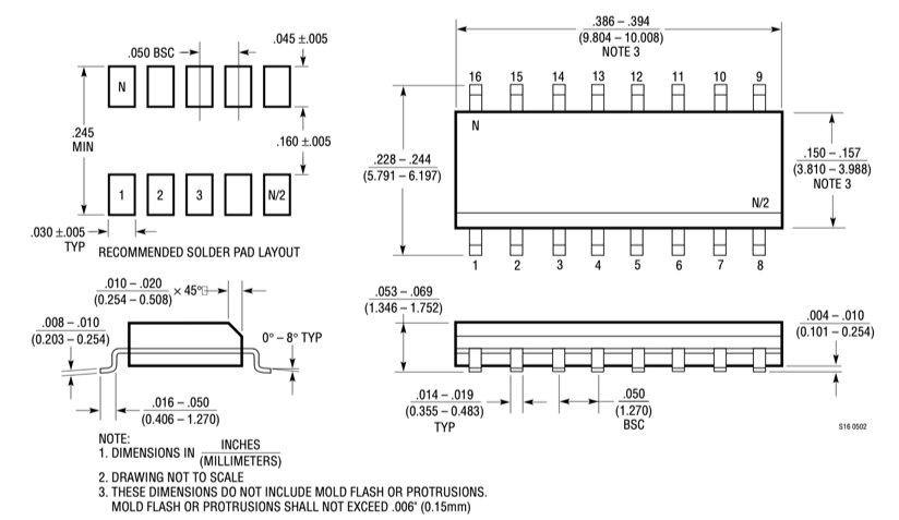 Outline Dimensions of LT1376IS